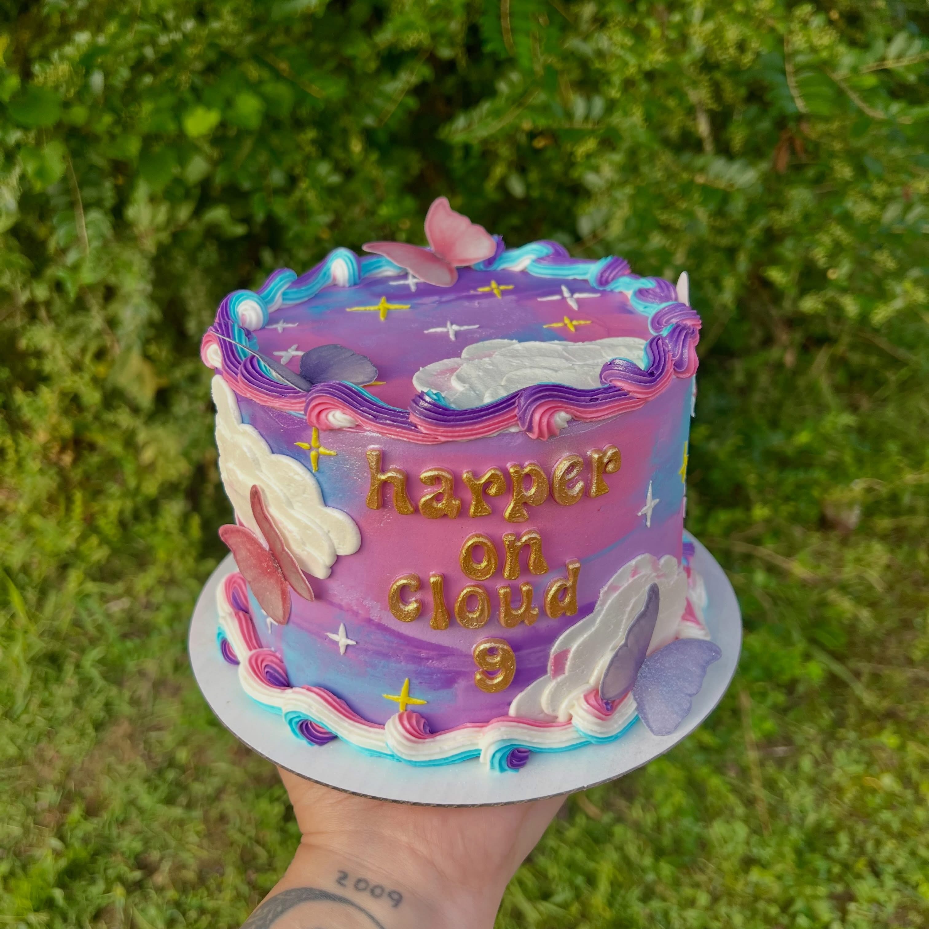 Cloud nine butterfly cake